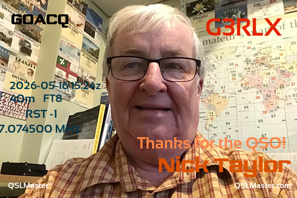 QSL Master Card for G3RLX QSO with G0ACQ