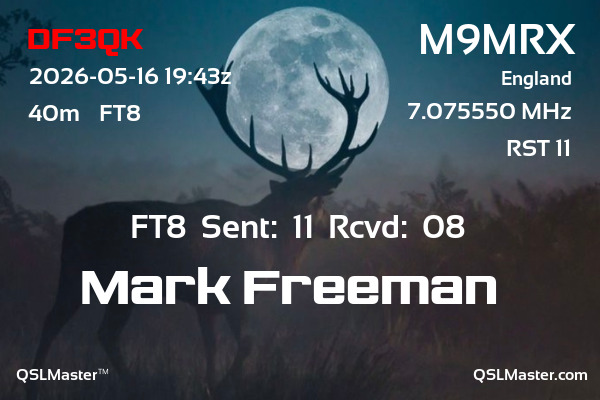 QSL Master Card for M9MRX QSO with DF3QK