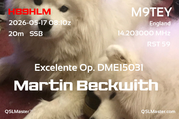 QSL Master Card for M9TEY QSO with HB9HLM