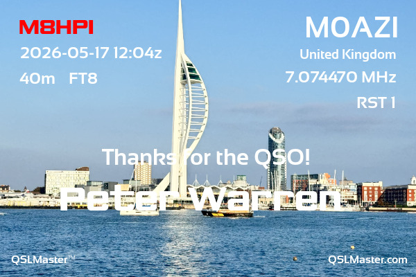 QSL Master Card for M0AZI QSO with M8HPI