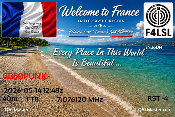 QSL Master Card for F4LSL QSO with GB50PUNK