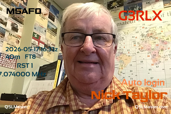 QSL Master Card for G3RLX QSO with M5AFO