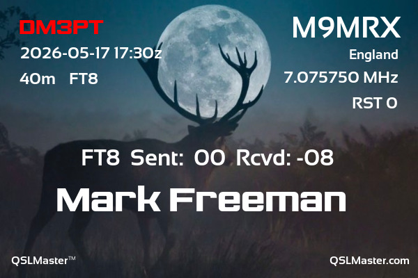 QSL Master Card for M9MRX QSO with DM3PT
