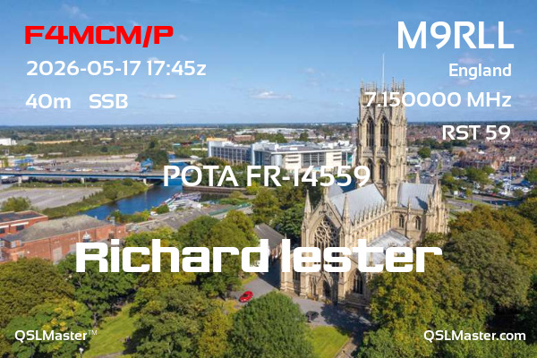 QSL Master Card for M9RLL QSO with F4MCM/P
