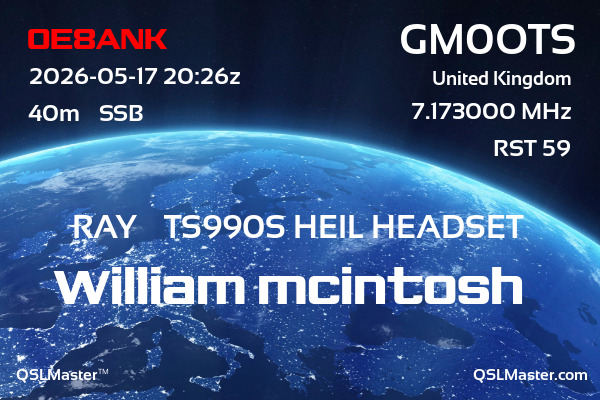 QSL Master Card for GM0OTS QSO with OE8ANK