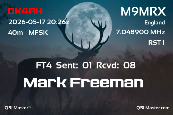 QSL Master Card for M9MRX QSO with DK4RH
