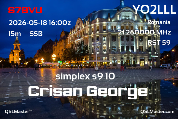 QSL Master Card for YO2LLL QSO with S79VU