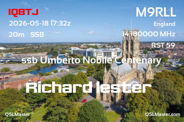 QSL Master Card for M9RLL QSO with IQ8TJ