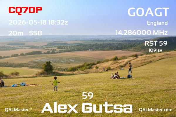 QSL Master Card for G0AGT QSO with CQ70P