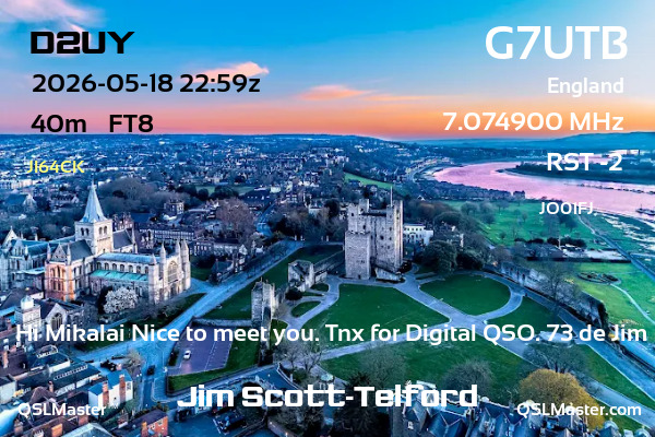 QSL Master Card for G7UTB QSO with D2UY