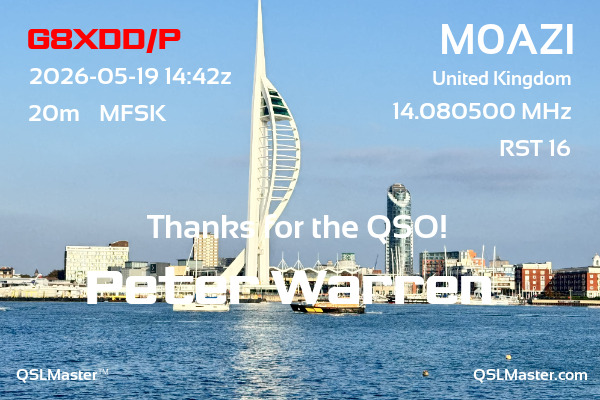 QSL Master Card for M0AZI QSO with G8XDD/P