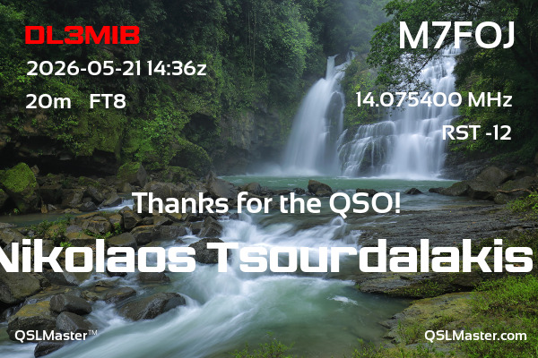 QSL Master Card for M7FOJ QSO with DL3MIB