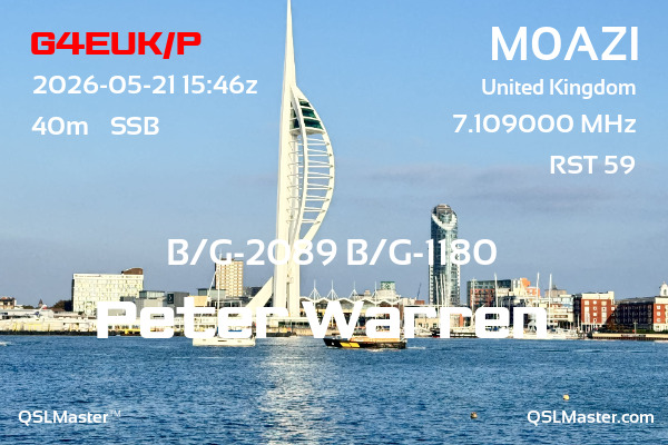 QSL Master Card for M0AZI QSO with G4EUK/P