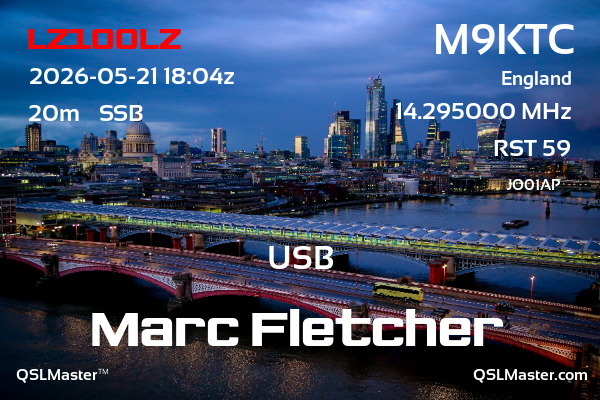 QSL Master Card for M9KTC QSO with LZ100LZ