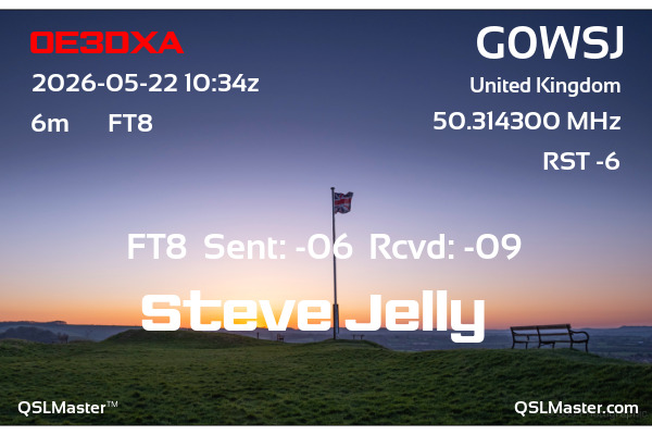 QSL Master Card for G0WSJ QSO with OE3DXA