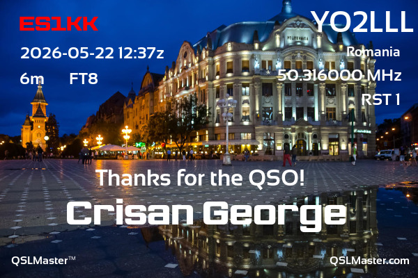 QSL Master Card for YO2LLL QSO with ES1KK