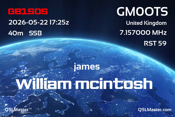 QSL Master Card for GM0OTS QSO with GB1SOS