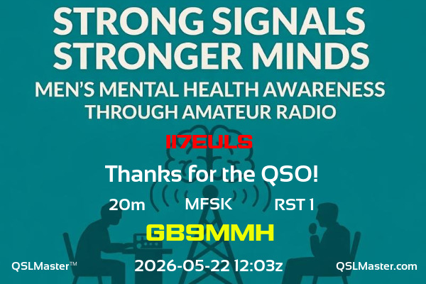 QSL Master Card for GB9MMH QSO with II7EULS