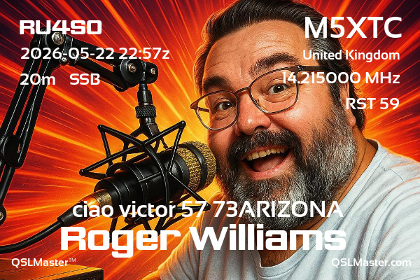 QSL Master Card for M5XTC QSO with RU4SO