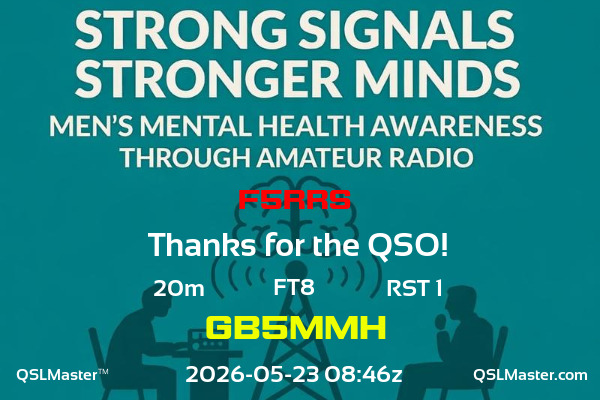 QSL Master Card for GB5MMH QSO with F5RRS