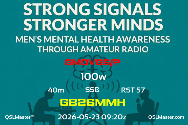 QSL Master Card for GB26MMH QSO with GM0VGS/P