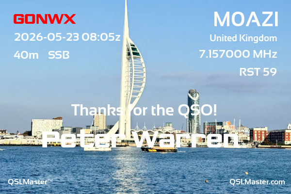QSL Master Card for M0AZI QSO with G0NWX