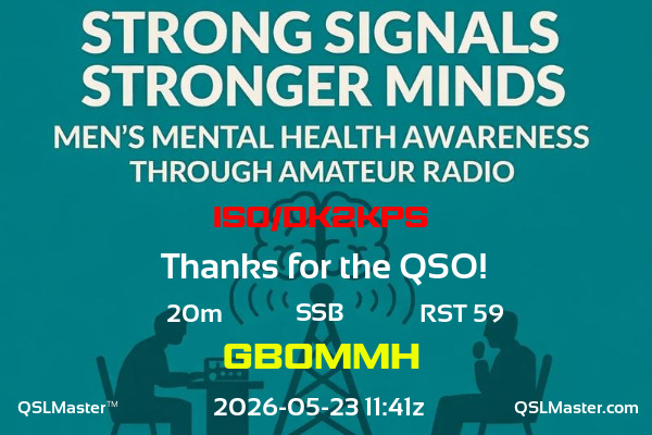 QSL Master Card for GB0MMH QSO with IS0/DK2KPS