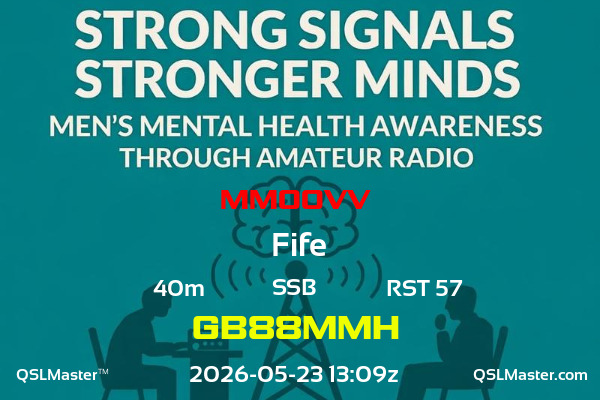 QSL Master Card for GB88MMH QSO with MM0OVV