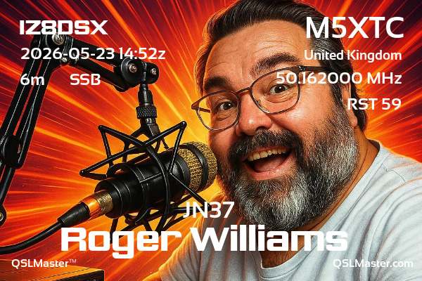 QSL Master Card for M5XTC QSO with IZ8DSX