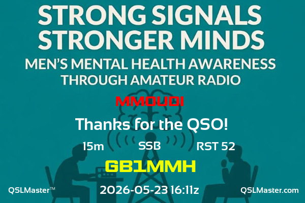 QSL Master Card for GB1MMH QSO with MM0UDI