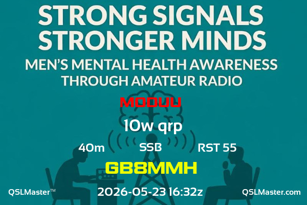 QSL Master Card for GB8MMH QSO with M0DUU