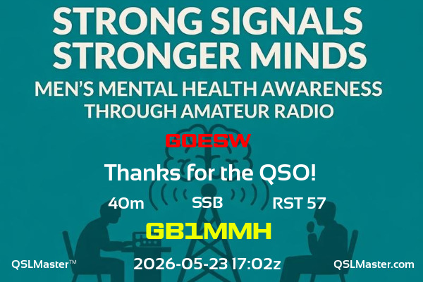 QSL Master Card for GB1MMH QSO with G0ESW