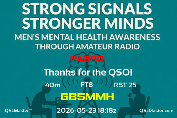 QSL Master Card for GB5MMH QSO with PA2RO