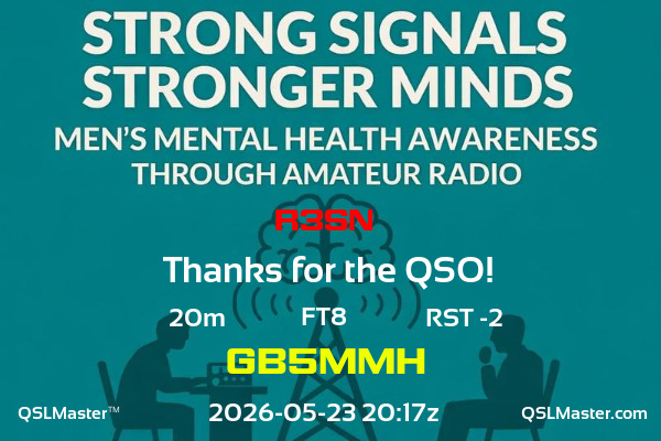 QSL Master Card for GB5MMH QSO with R3SN
