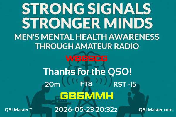 QSL Master Card for GB5MMH QSO with WB8SCG