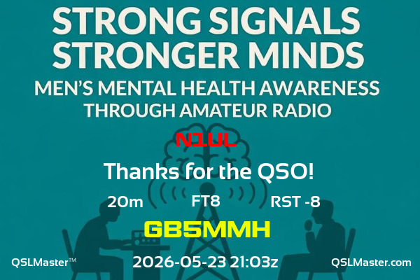 QSL Master Card for GB5MMH QSO with N1UL