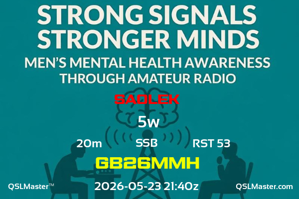 QSL Master Card for GB26MMH QSO with SA0LEK