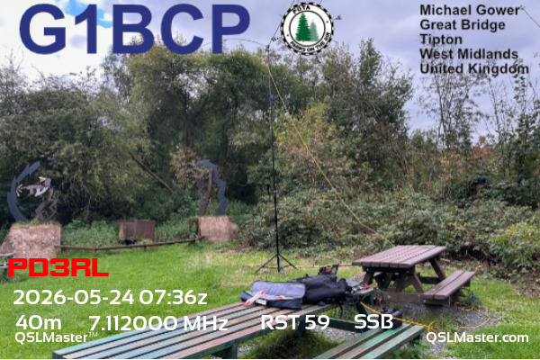 QSL Master Card for G1BCP QSO with PD3RL