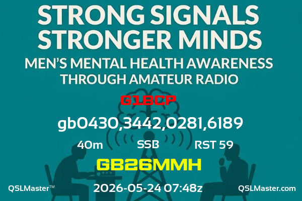 QSL Master Card for GB26MMH QSO with G1BCP