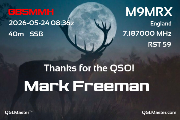 QSL Master Card for M9MRX QSO with GB5MMH