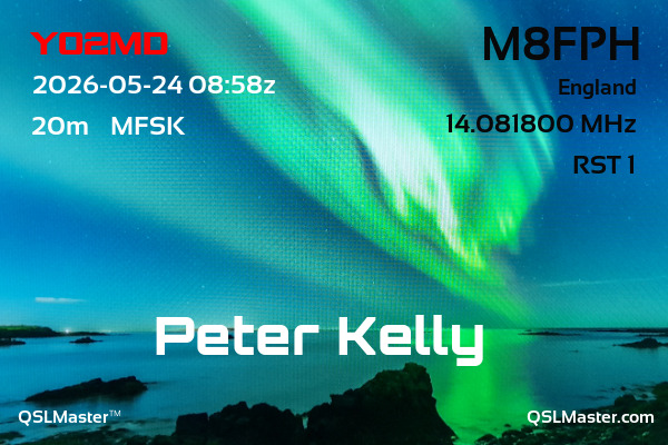 QSL Master Card for M8FPH QSO with YO2MD