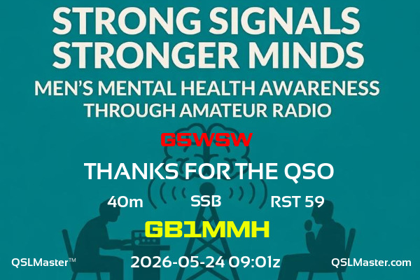 QSL Master Card for GB1MMH QSO with G5WSW
