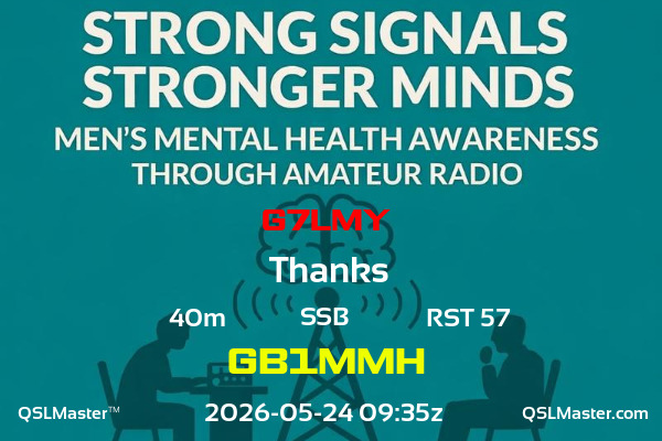 QSL Master Card for GB1MMH QSO with G7LMY