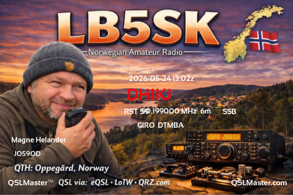 QSL Master Card for LB5SK QSO with DH1KJ