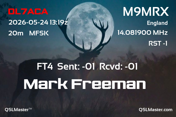 QSL Master Card for M9MRX QSO with DL7ACA