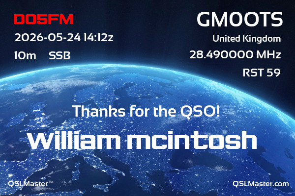 QSL Master Card for GM0OTS QSO with DO5FM