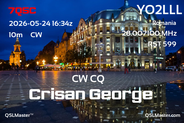 QSL Master Card for YO2LLL QSO with 7Q5C