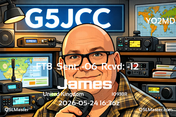 QSL Master Card for G5JCC QSO with YO2MD