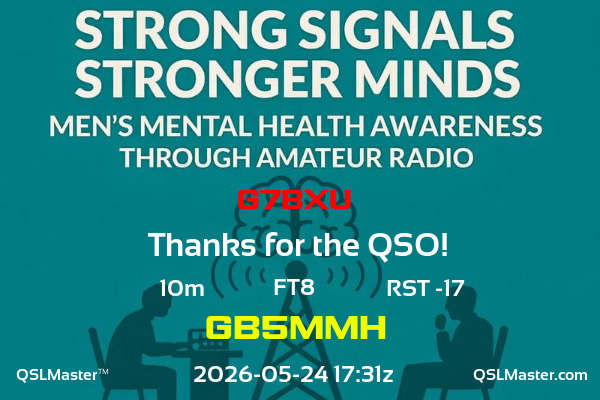QSL Master Card for GB5MMH QSO with G7BXU