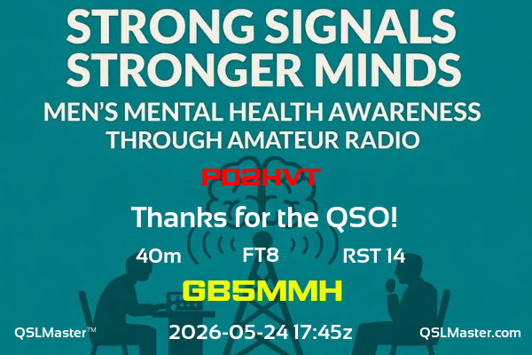 QSL Master Card for GB5MMH QSO with PD2HVT